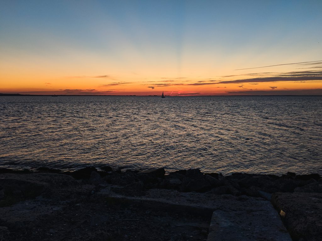 Sunset at over the bay at Sandy Hook