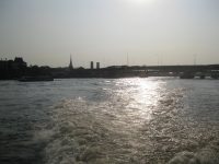 Taking the water taxi.