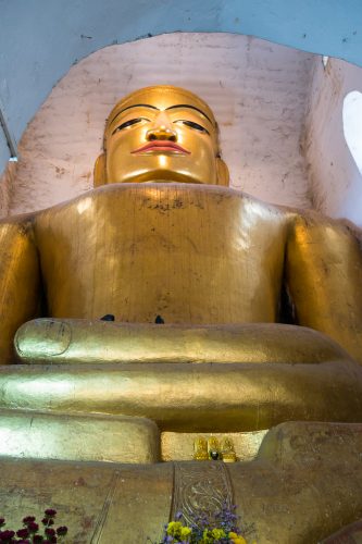 Gold leaf buddhas abound in Bagan, Myanmar.