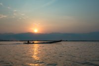 Sunrise at the start of the Inle lake boat trip.