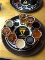 Beer sampler at Grizzly Paw Brewery