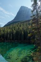 Crystal clear water of Grassi Lakes