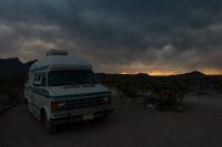 Camper Dan missed the sunset.