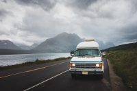 Views as we finish up driving the Going to the Sun Road, Glacier National Park, Montana, United States.