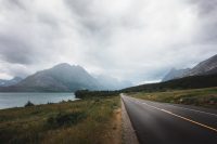 Views as we finish up driving the Going to the Sun Road, Glacier National Park, Montana, United States.