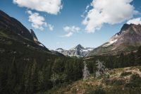 Redrock Falls hike, Glacier National Park, Montana, United States.