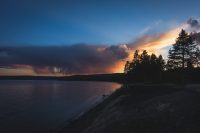 Sunset over Yellowstone Lake