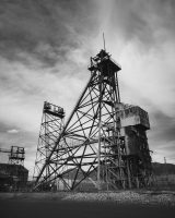 Headframes dot the landscape in Montana.