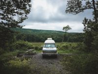 Camper Dan enjoying his lakeside spacious spot.