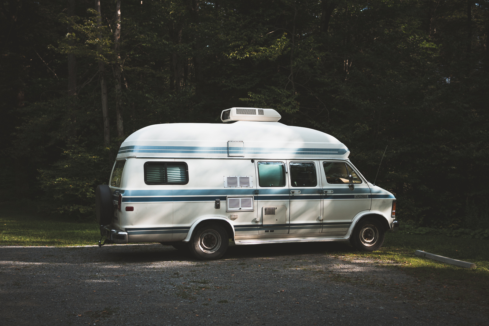 Camper Dan took a rest while we hiked at Lyman Run State Park.