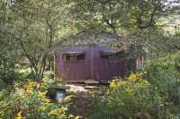 One of the platform tents for your farm stay at Stony Creek Farmstead.