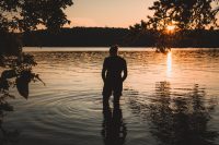 Sunset over the lake.