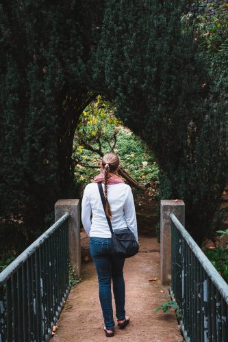 Strolling the Monte municipal gardens.