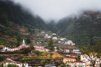 Looking up from Porto Moniz, the clouds began to lift.