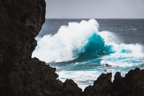 Big waves off the coast of Porto Moniz.