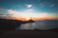 Sunrise as viewed from the beginning of the São Lourenço hike.