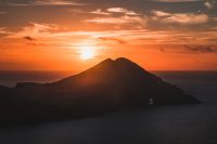 Sunrise as viewed from the beginning of the São Lourenço hike.