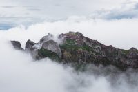 The cloud covered view from the top of Pico Areeiro.