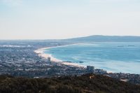 Mountain and beach and city views all exist on the Temescal Canyon Trail hike in Topanga State Park in Los Angeles, California.