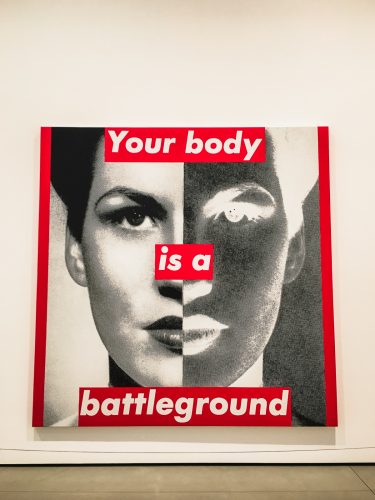 Untitled (Your body is a battleground) by Barbara Kruger. The Broad, Los Angeles, California.
