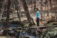 In warmer months this stream on the property of Camp Haven can be used for bathing.