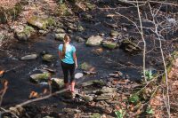 In warmer months this stream on the property of Camp Haven can be used for bathing.