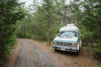 We parked Camper Dan in the parking spot reserved for Pitch Pines Camp.