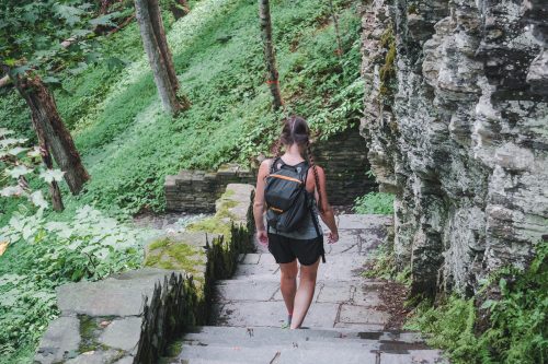 Hiking the Gorge Trail and the Rim Trail at Robert H. Treman State Park.