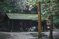 Cabins at Robert H. Treman State Park in Ithaca, NY.