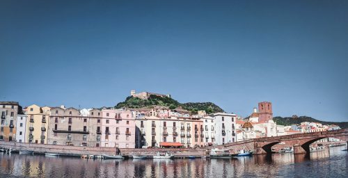 Bosa with the castle on the hill