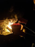 humangear FlexiBowl and GoBites by the campfire.