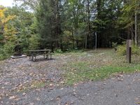 Camping at Steam Mill campground in Stokes State Forest, New Jersey.