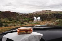 A picnic lunch at Hjalparfoss