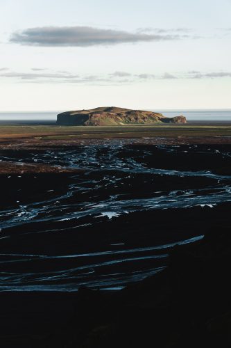 Scenery on the drive between Reynisfjara Beach and Þakgil Campground