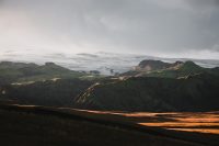 Scenery on the drive between Reynisfjara Beach and Þakgil Campground