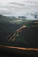 Scenery on the drive between Reynisfjara Beach and Þakgil Campground