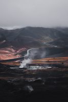 A view of Mývatn Nature Baths from Hverfjall