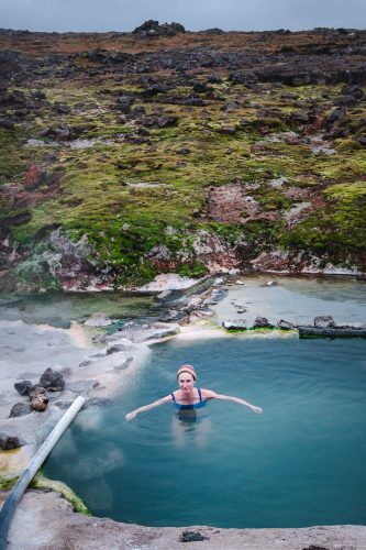 Soaking in the hot pot at Hveravellir Nature Reserve