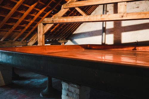 The coolship at Cantillon Brewery, Brussels, Belgium