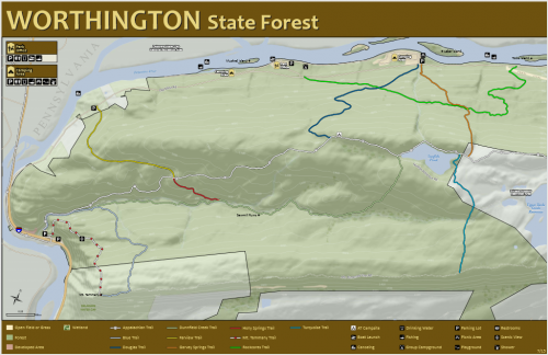 Worthington State Forest Trail Map