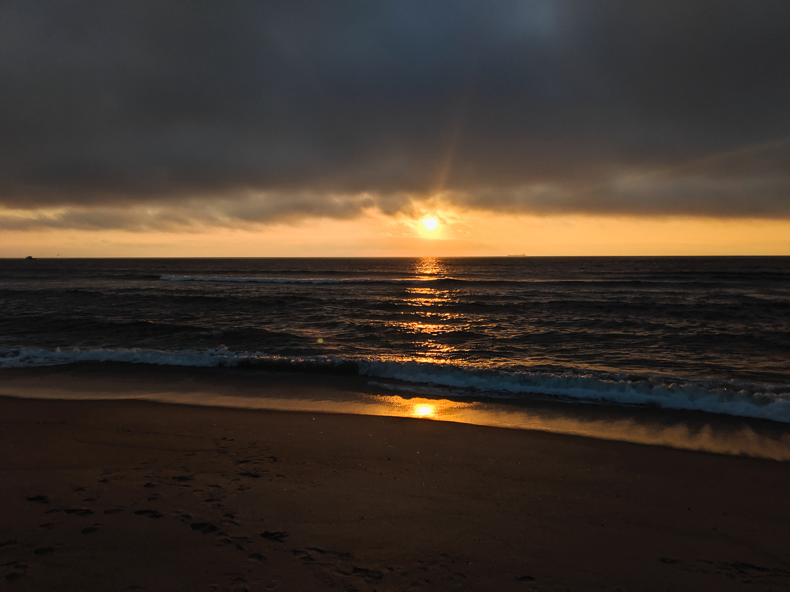 Sunrise over the ocean at Sandy Hook