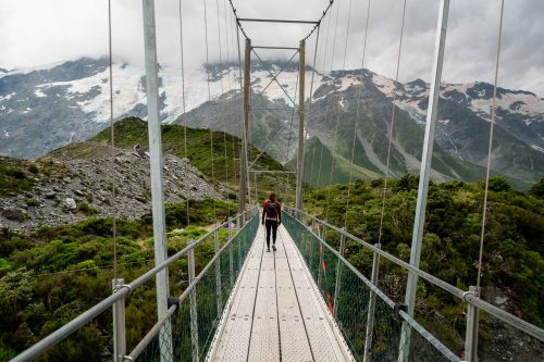 Swing bridge 1 of 3 on Hooker Valley Track, Aoraki/Mount Cook National Park