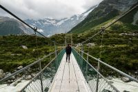 Swing bridge on Hooker Valley Track, Aoraki/Mount Cook National Park