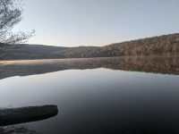 Morning mist at East Inlet Campsite 13