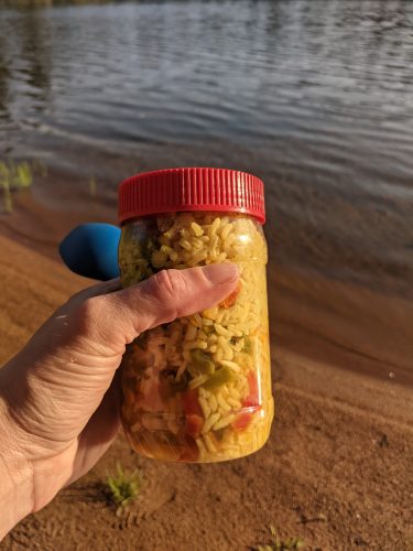 Dinner at Cowhorn Pond campsite